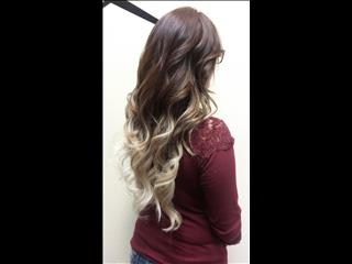3 rows of Sewn In Hair Extensions (24inch custom colored Ombre).