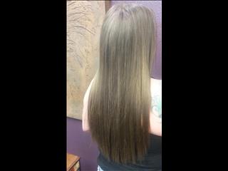 2 rows of silky straight, hand tied hair extensions.